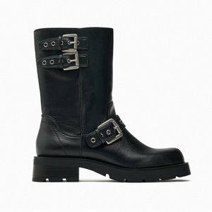 zara flat nylon ankle boots